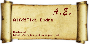 Alföldi Endre névjegykártya