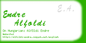 endre alfoldi business card