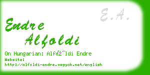 endre alfoldi business card